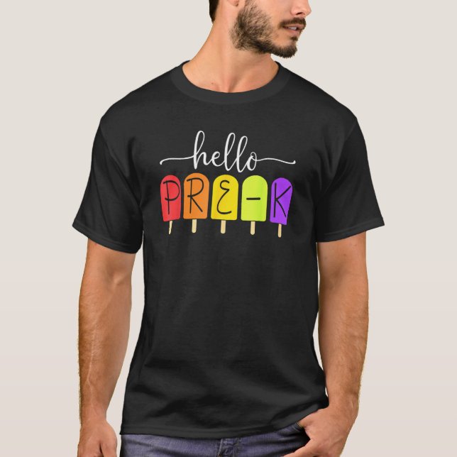 Happy First Day Of Pre K Back To School Teacher St T-Shirt (Vorderseite)