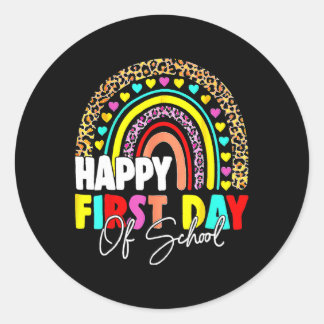 Happy First Day of School for T Runder Aufkleber