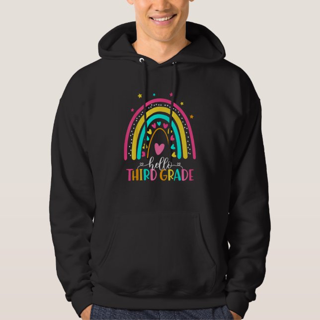Happy First Day Of School Hello Third Grade Teache Hoodie (Vorderseite)