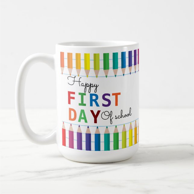 Happy First Day of School Mug – Fun Back to School Kaffeetasse (Links)