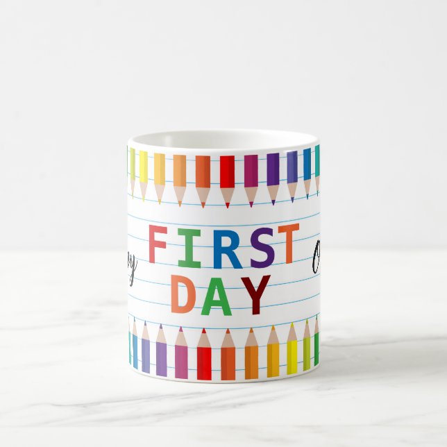 Happy First Day of School Mug – Fun Back to School Kaffeetasse (Mittel)
