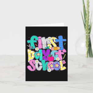 Happy First Day of School Preppy Teacher Kinder zu Karte