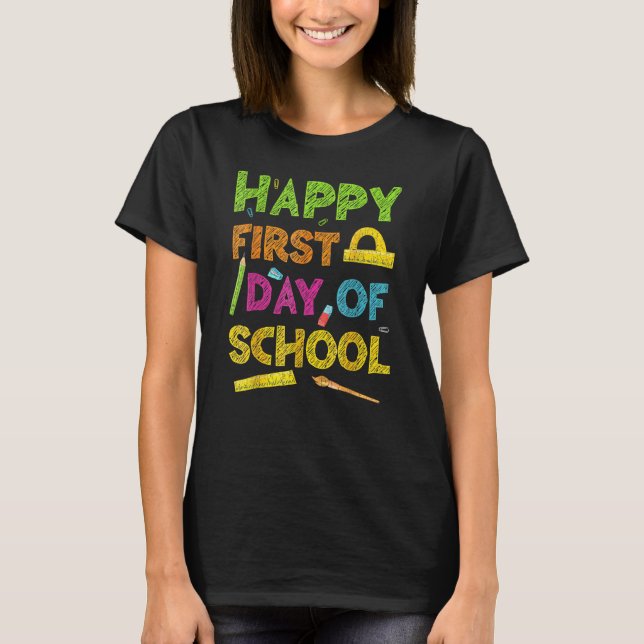 Happy First Day Of School Welcome Back To School 2 T-Shirt (Vorderseite)
