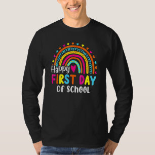 Happy First Day School farbenfrohe Regenbogenherz T-Shirt