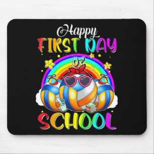 Happy First Day School Volleyball Rainbow Happy Mousepad