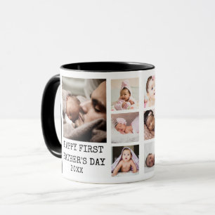 Happy First Fête des pères 8 Photo Collage Mug noi