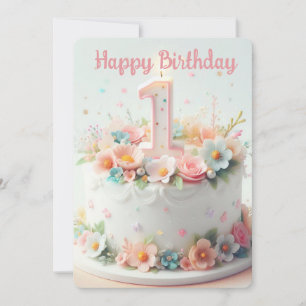 Happy First Geburtstag Feiertagskarte