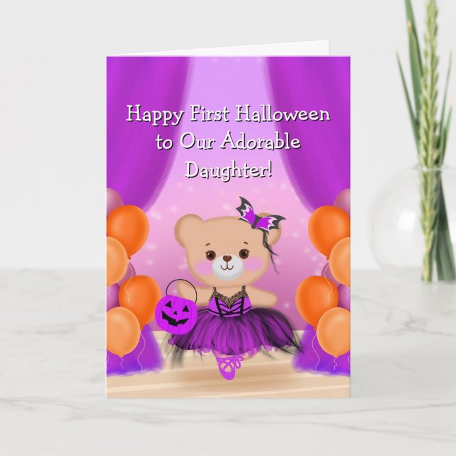Happy First Halloween Ballerina Daughter Karte (Vorderseite)