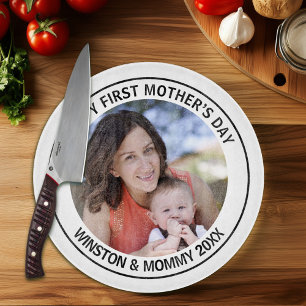 Happy First Mother Day Custom Foto & Text Schneidebrett