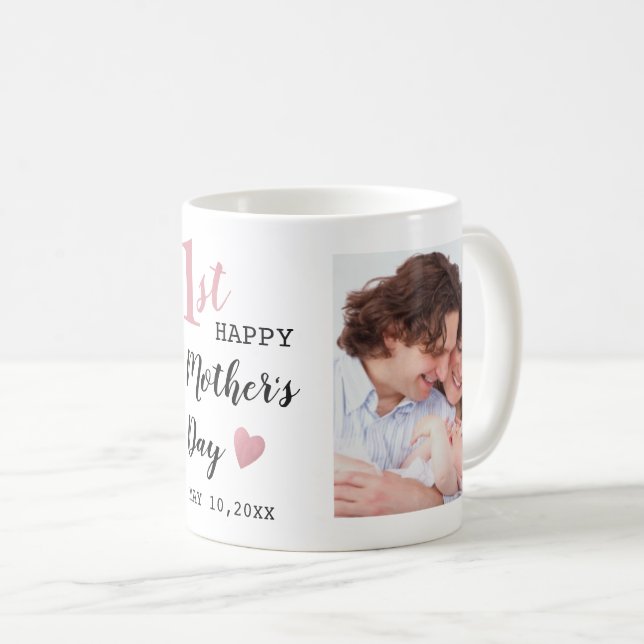Happy First Mother Day Rose Gold 2 Foto Kaffeetasse (VorderseiteRechts)