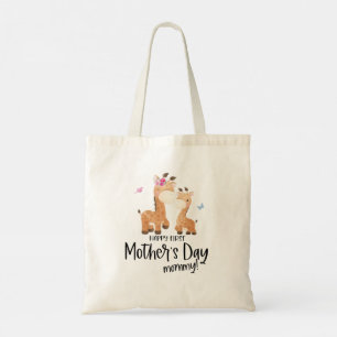 Happy First Mother’s Day 🦒 Giraffe + Butterflies Tragetasche