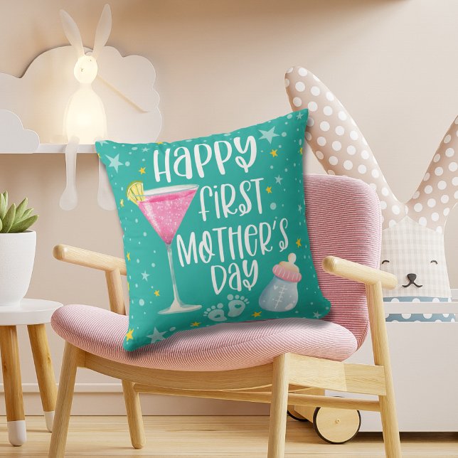 Happy First Mother's Day Niedliche Elegant Throw K Kissen (Von Creator hochgeladen)
