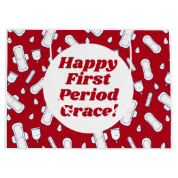 Happy First Period Party Dark Red Tampon Pad Große Geschenktüte