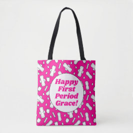 Happy First Period Party Hot Pink Niedlich Tampon  Tasche