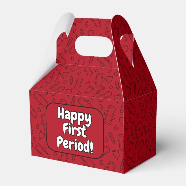 Happy First Period Party Niedlich Red Tampon Pad Geschenkschachtel (Vorderseite)
