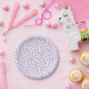 Happy First Period Party Pastel Lila Tampon Pad Pappteller