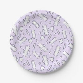 Happy First Period Party Pastel Lila Tampon Pad Pappteller