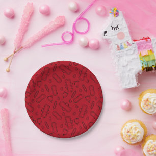 Happy First Period Party Red Tampon Pad Muster Pappteller