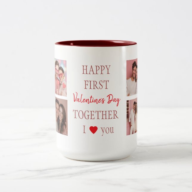 Happy First Valentine's Day Custom Coffee Mug  (Centre)