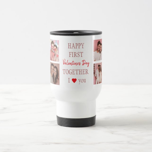 Happy First Valentine's Day Custom Travel Mug  (Centre)