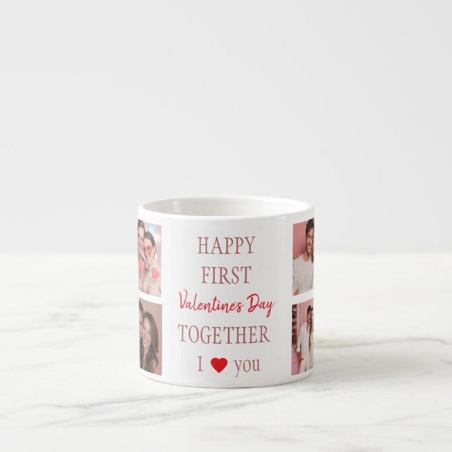 Happy First Valentine's Day Together Espresso Mug Espressotasse (Vorderseite)