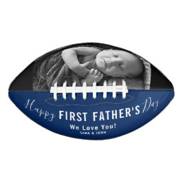Happy First Vatertag Blue Modern Foto Name Football