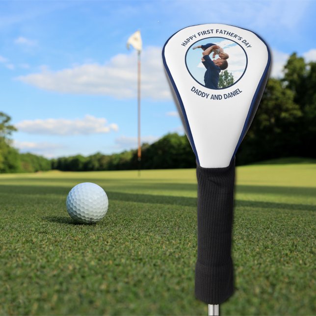 Happy First Vatertag Custom Foto & Text Golf Headcover (Von Creator hochgeladen)