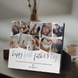 Happy First Vatertag Foto Collage Fotoplatte<br><div class="desc">Einfache 1. Vatertages-Bildtafel mit einer Foto-Collage von 10 Fotos,  die Sie durch Ihre eigene ersetzen können,  das Sprichwort "Happy First Vatertag",  das Zitat "einige Männer sind geboren Väter zu sein,  und dass jemand Sie ist",  ein niedliches blaues Herz und Ihr Kinder Name.</div>