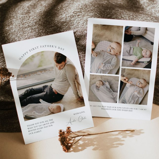 Happy First Vatertag Fotokarte Moderne Einladung (Von Creator hochgeladen)