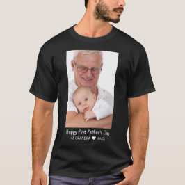 Happy First Vatertag New Opa Foto Black T-Shirt
