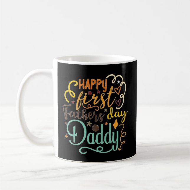 Happy First Vatertag Retro Kaffeetasse (Links)