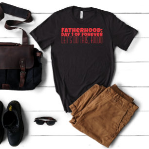 Happy First Vatertag Roter Brief Spaß T-Shirt