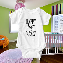 Happy First Vatertag Wort Kunst Baby Bodysuit Strampler