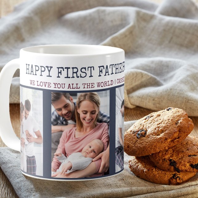 Happy First Vathers Day 4 Foto Personalisiert Kaffeetasse (Von Creator hochgeladen)