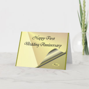 Happy First Wedding Anniversary Paper Karte