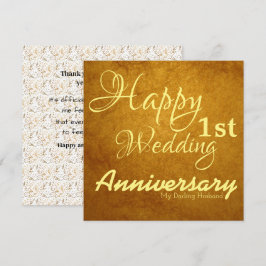 Happy First Wedding Jubiläum für mein Ehemann Karte