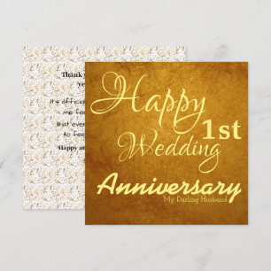 Happy First Wedding Jubiläum für mein Ehemann Karte
