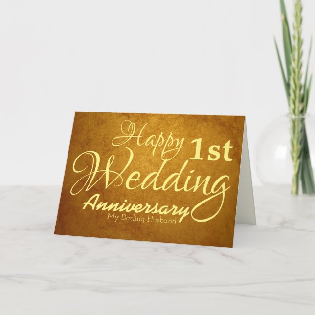 Happy First Wedding Jubiläum für mein Ehemann Karte (Vorderseite)