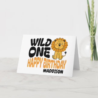Happy First Wild One Safari Themed 1st Birthday Karte