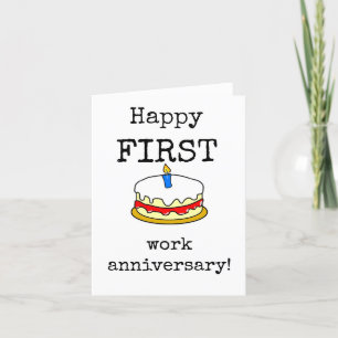 Happy First Work Anniversary Card Dankeskarte