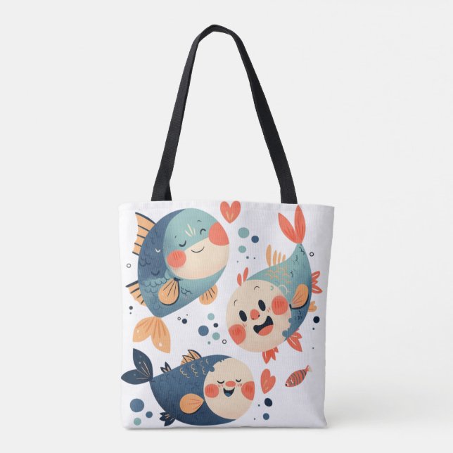 Happy Fish Friends Tasche (Rückseite)