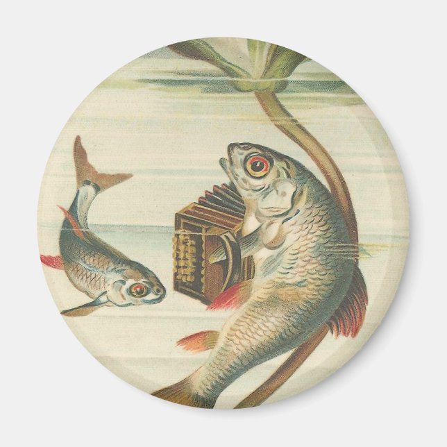 "Happy Fish" Round Magnet (Vorne)