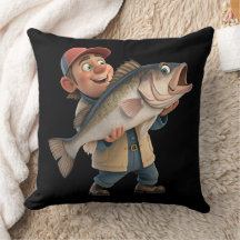 Happy Fisherman mit einem Niedlichen Big Fish