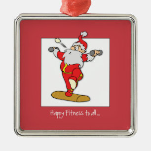 Happy Fitness Übung Weihnachten mit dem Weihnachts Ornament Aus Metall
