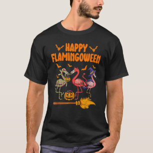 Happy Flamingoween Hexch Pumpkin Mummy Flamingo Ha T-Shirt