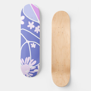 Happy Floral Neuro Art - Lila strahlend Skateboard
