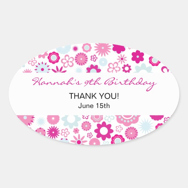 Happy Flower Merci Sticker Anniversaire (Devant)