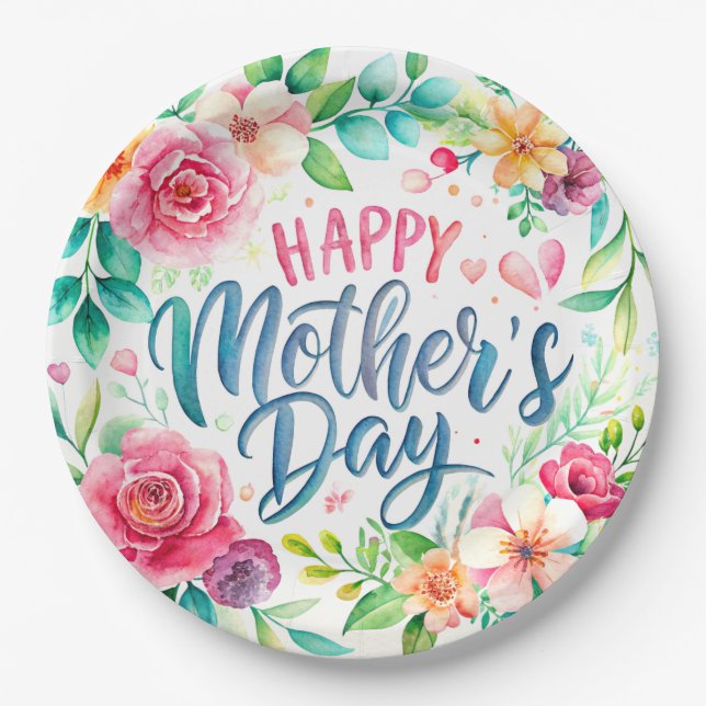 Happy flower simple Libreta con espiral Pappteller (Vorderseite)