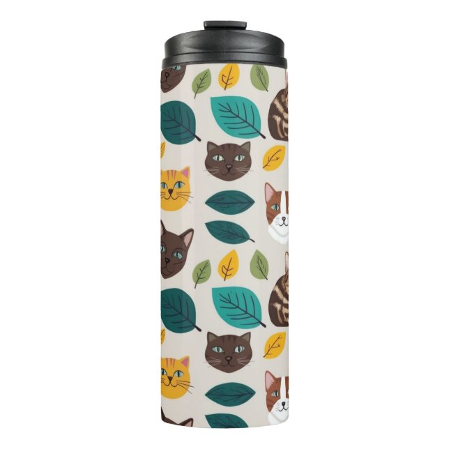 Happy Flowers & Smiling Creatures Digital Print -  Thermosbecher (Vorderseite)