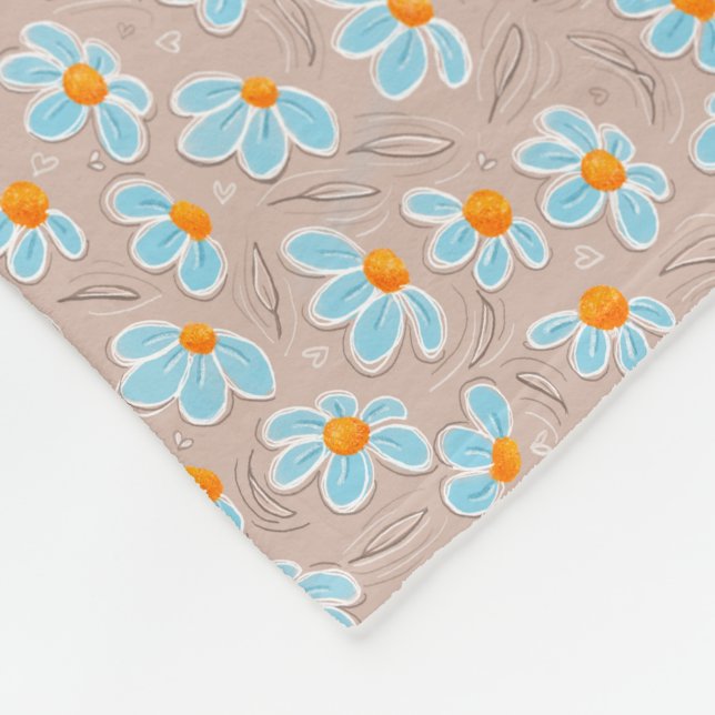 Happy Flowers Throw Blanket Fleecedecke (Ecke)